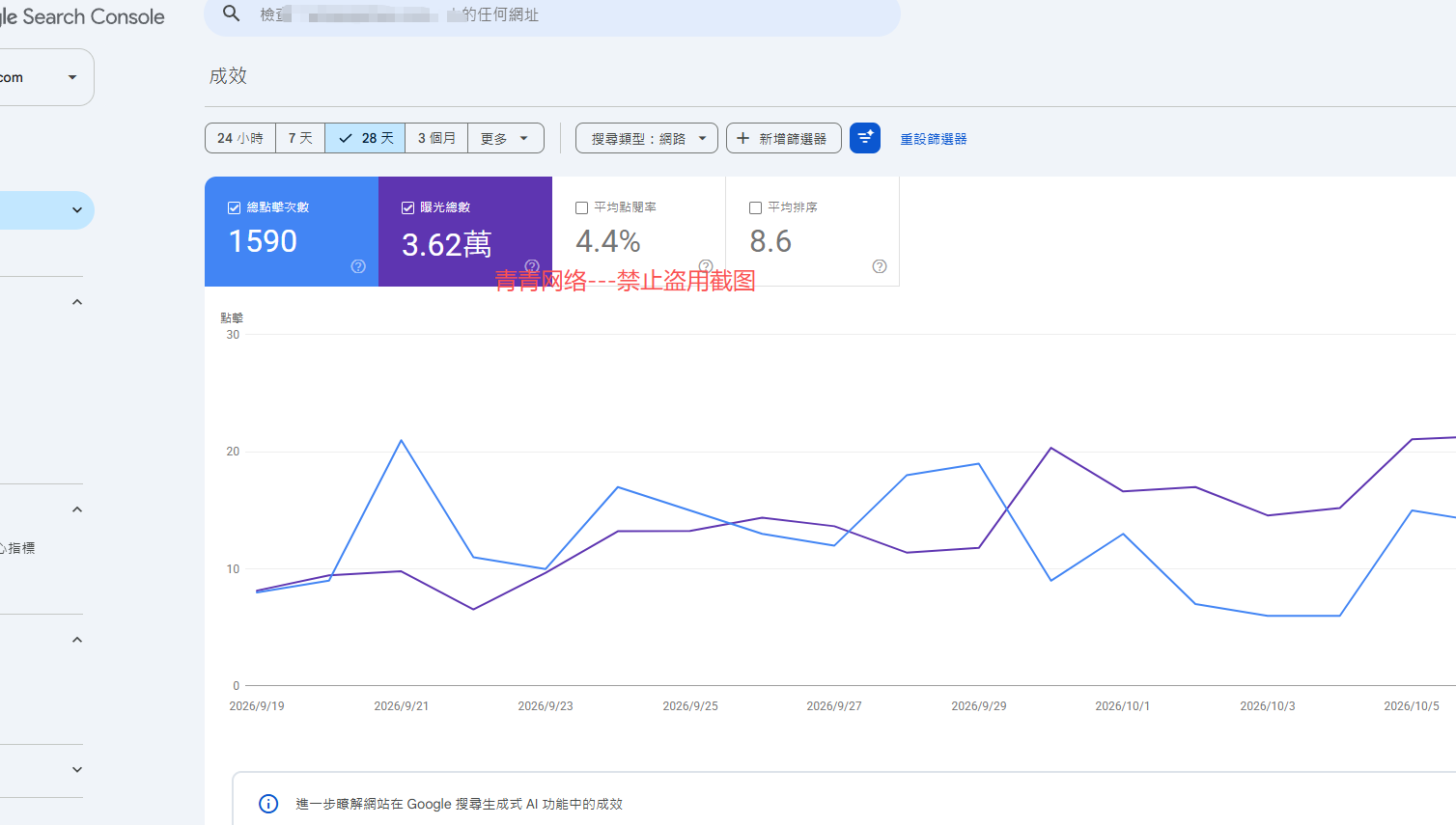 Google Search Console 截图